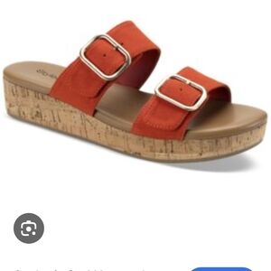 Style & Co. Red Cork Wedge Sandals